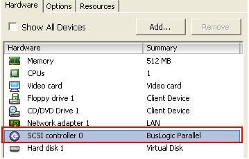 vmware windows xp hard drive driver